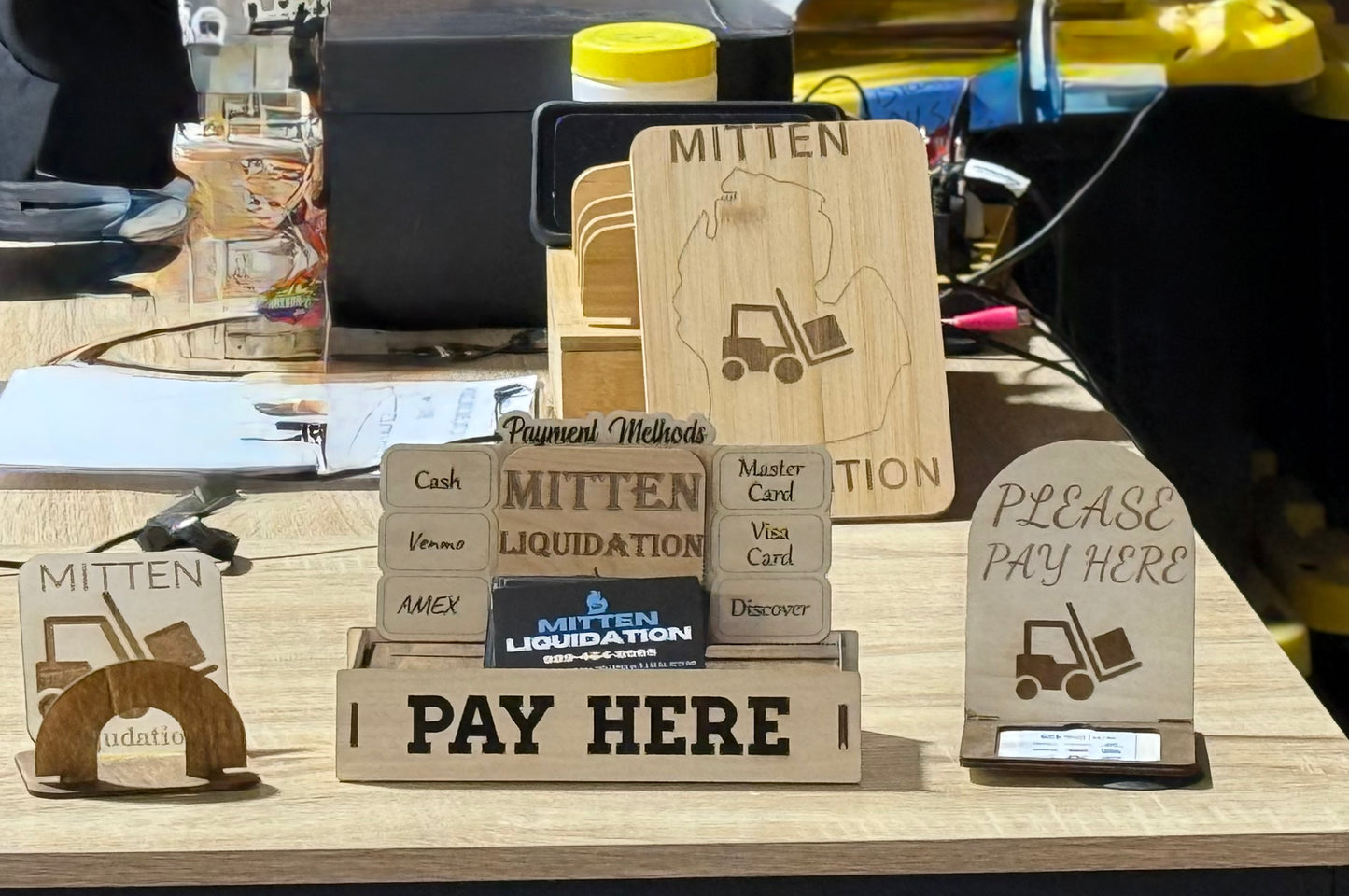 Custom business image and pay station