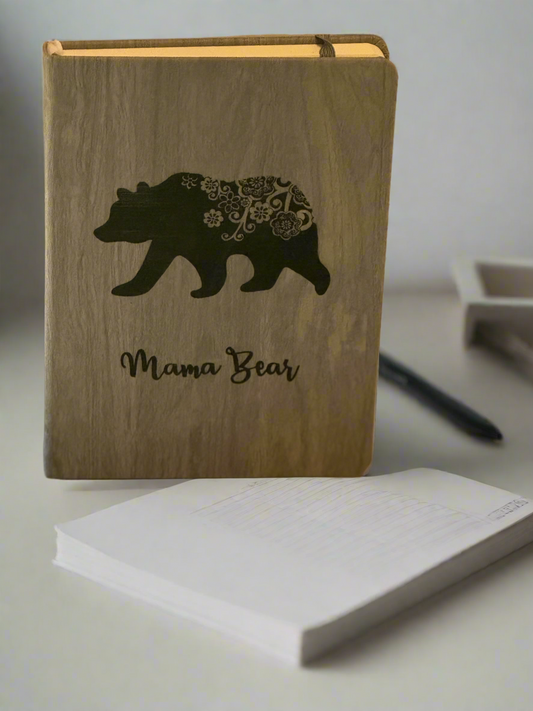 Wood Covered Notebook “Mama Bear”