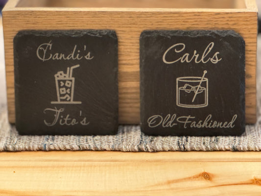 Custom Slate Coasters Set of Four