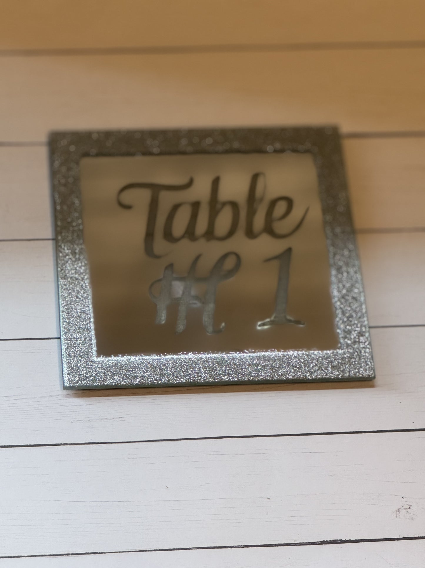 Mirror for table numbers and other wedding items