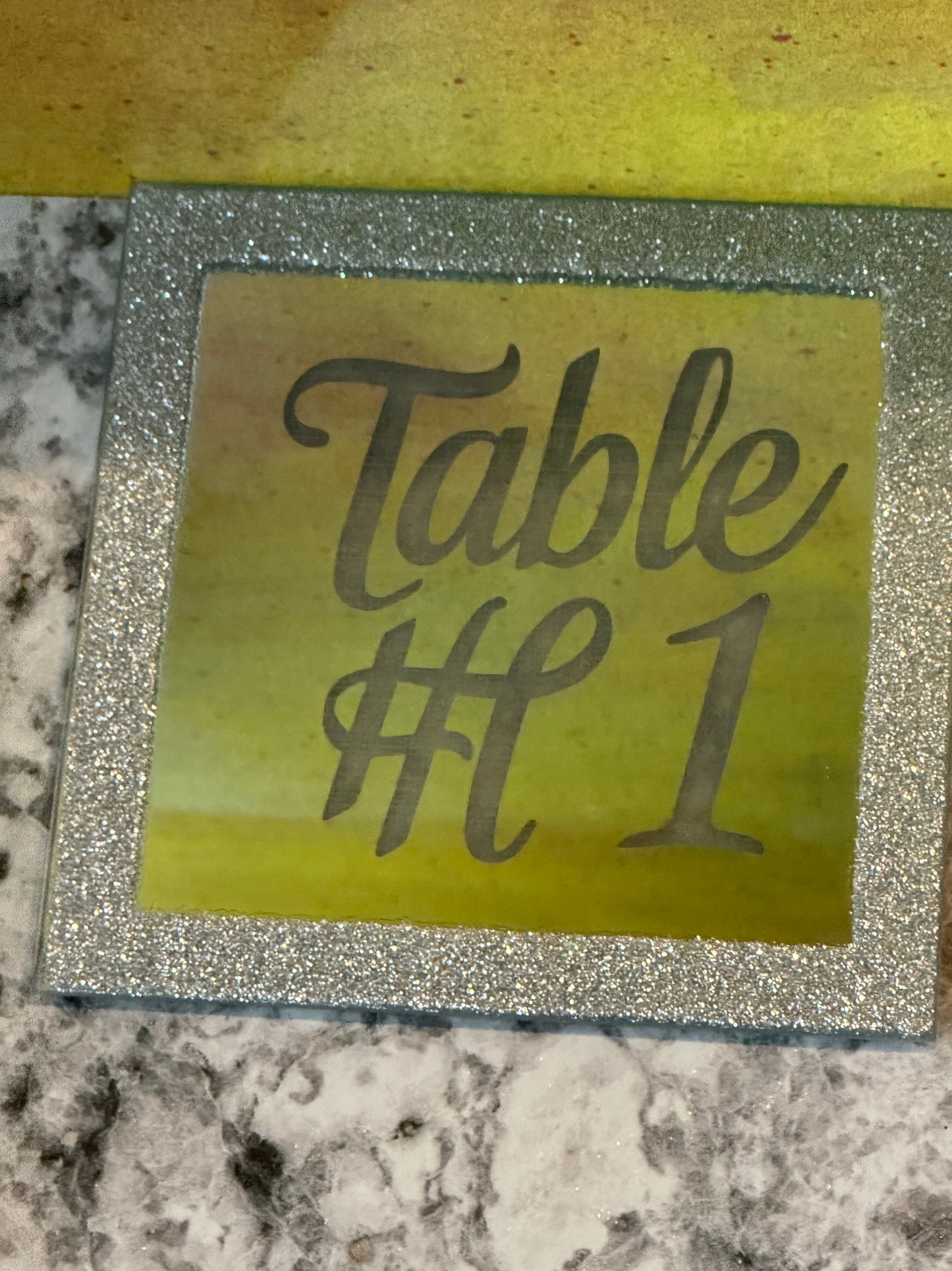 Mirror for table numbers and other wedding items